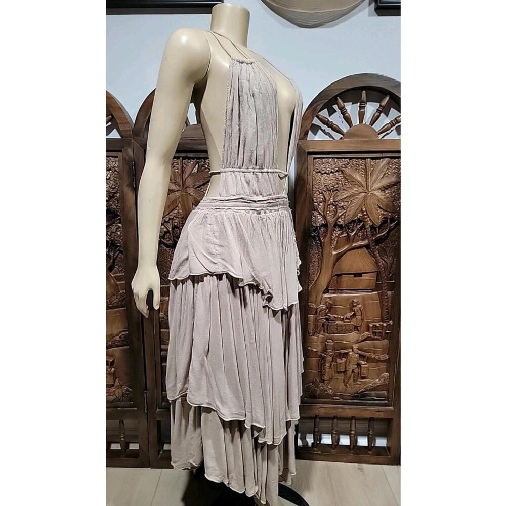 Free People Drop Dead Beauty Size L Lost In A Shell Maxi Dress #CB2 - Picture 9 of 14
